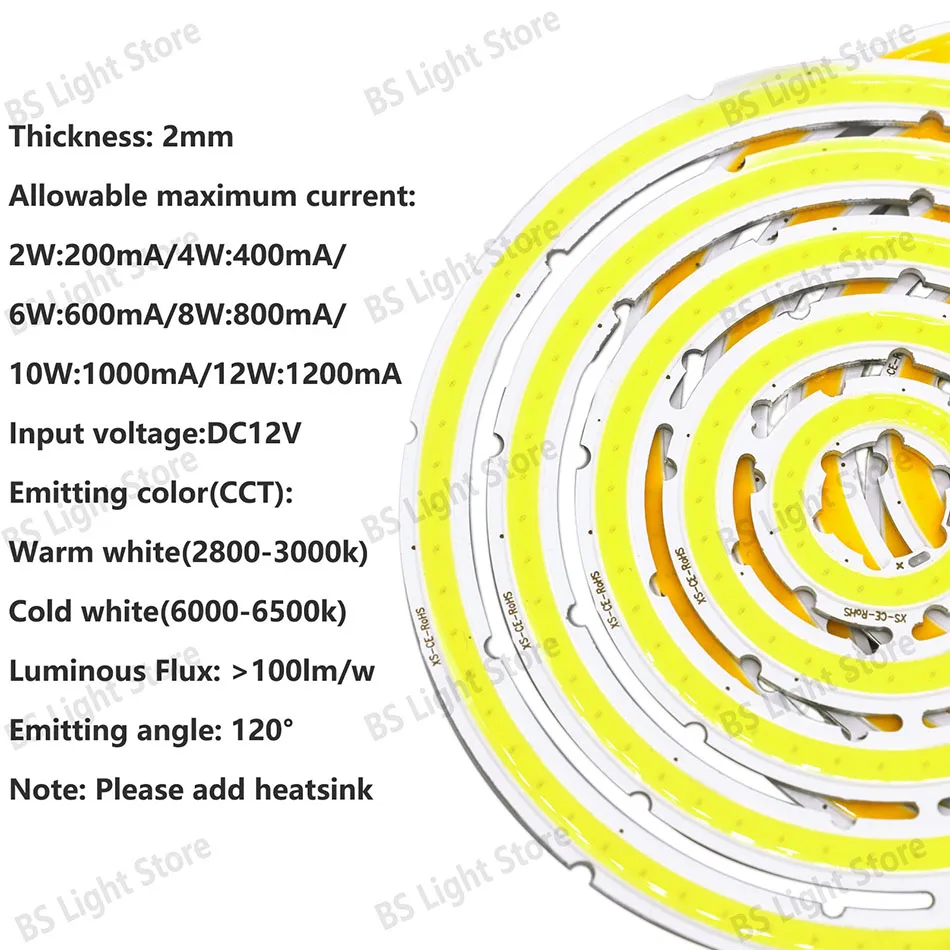 12V 2W 4W 6W 8W 10W 12W Angel Eye LED COB Lichtquelle 20mm 40mm 60mm 80mm 100mm 120mm Zubehör Geeignet DIY Glühbirne Weiß – Detail 6