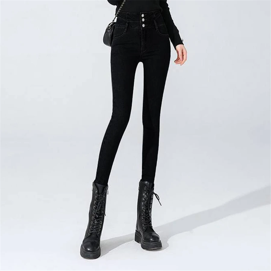 High Waist Skinny Pencil Jeans | Korean Streetwear Slim Denim Pants | Lift Hips Vaqueros for Women