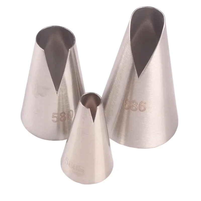 

Santana Decorating Mouth 3 Piece Set 3PCs Dumpling Mouth Stainless Steel Cake Decoration Cream Baking Tools piping tips