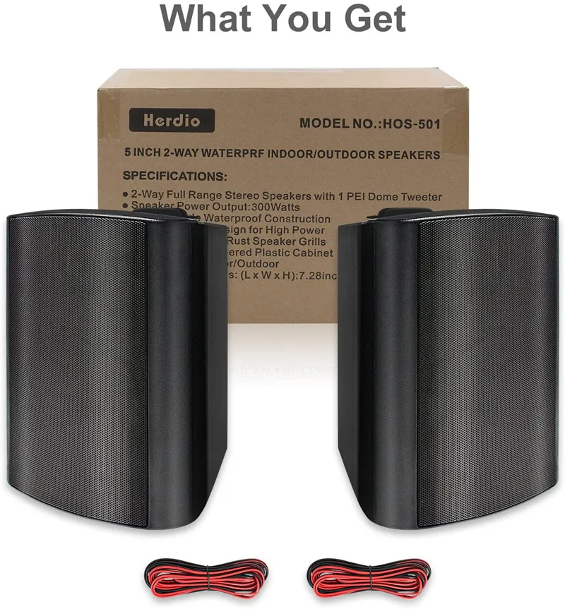 Herdio 2 قطعة 5.25 بوصة 300 واط داخلي خارجي مقاوم...