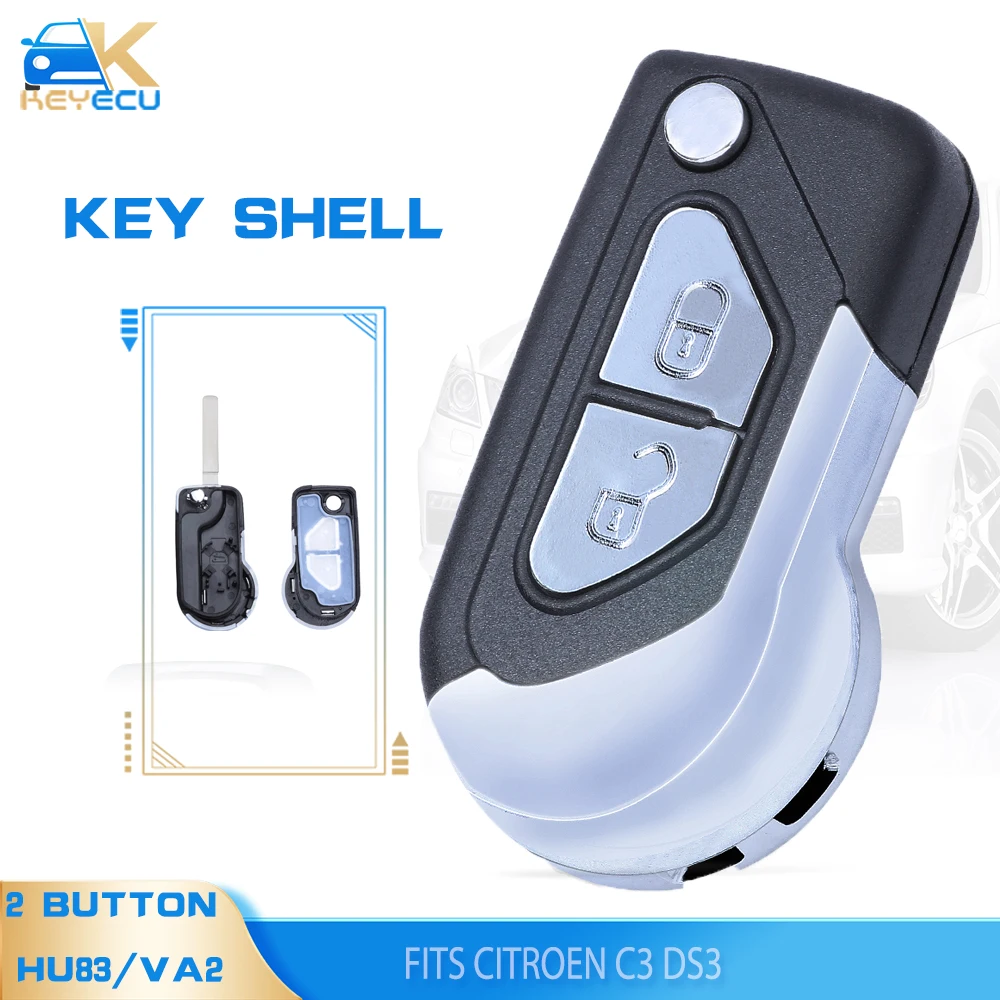 Enhanced 2-Button Folding Flip Key Shell Case