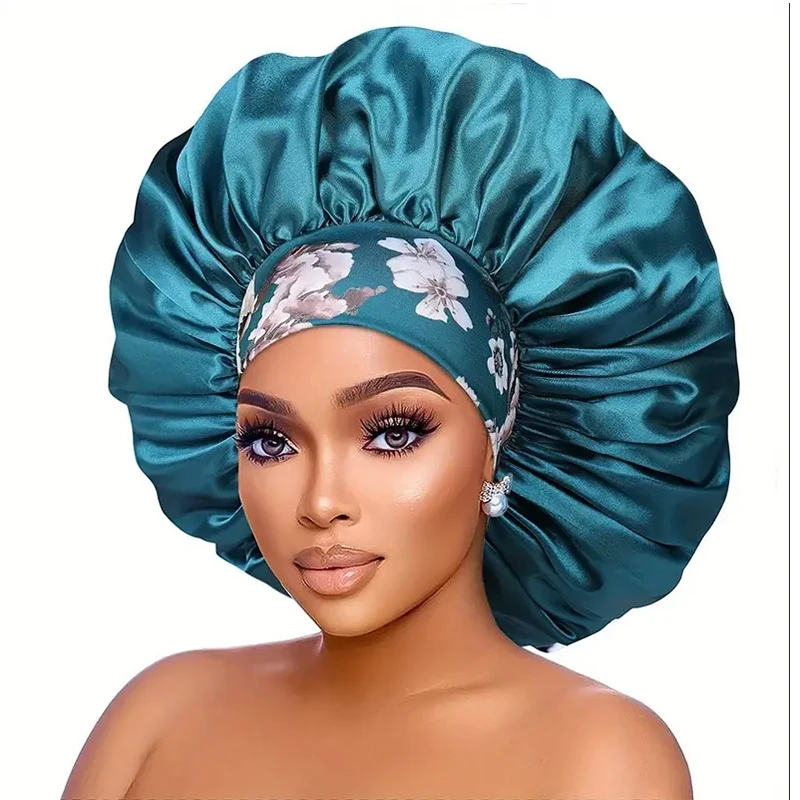 Extra Large Silky Satin Hair Bonnet For Women Thick Hair Sleep Cap