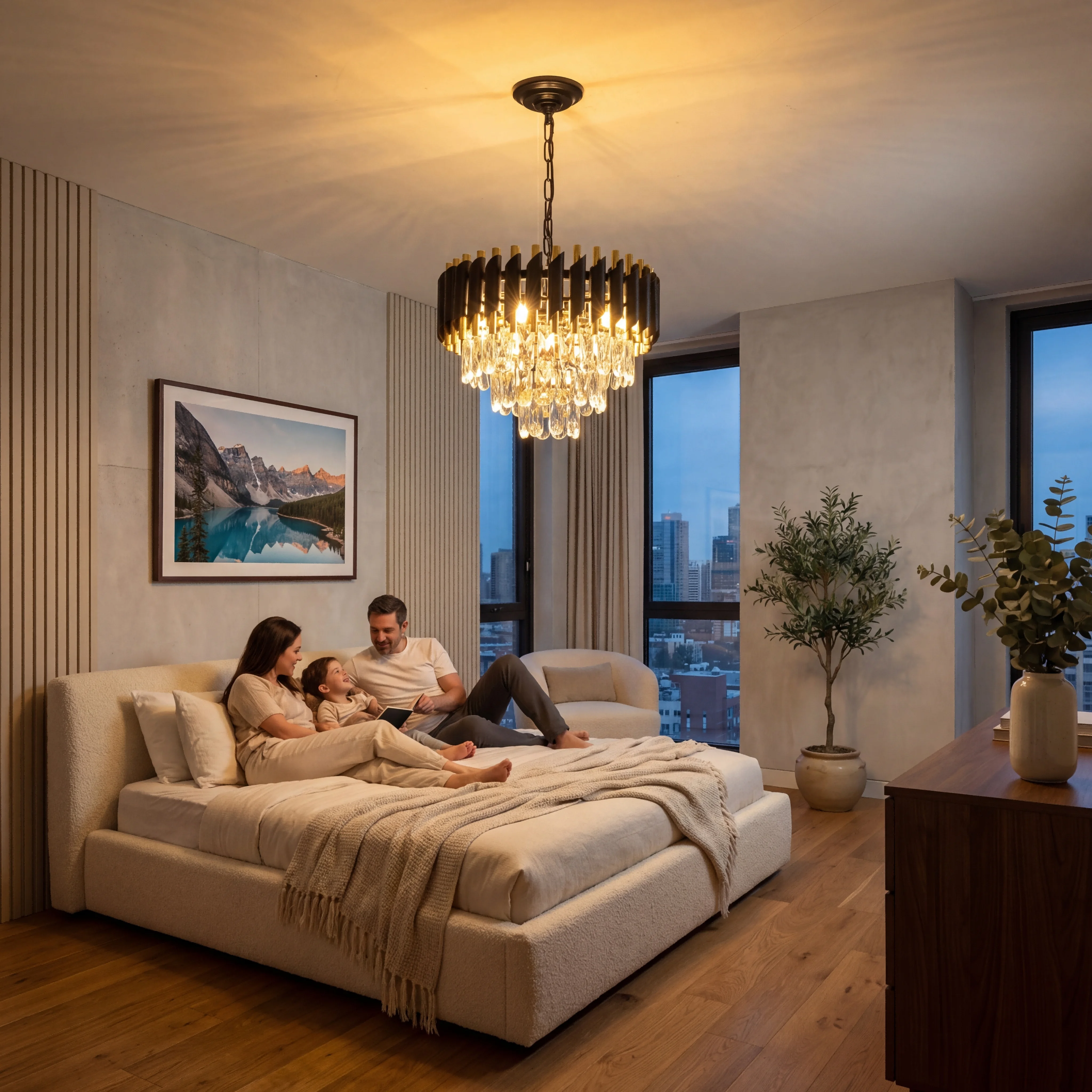 Modern Black & Gold Chandelier 4