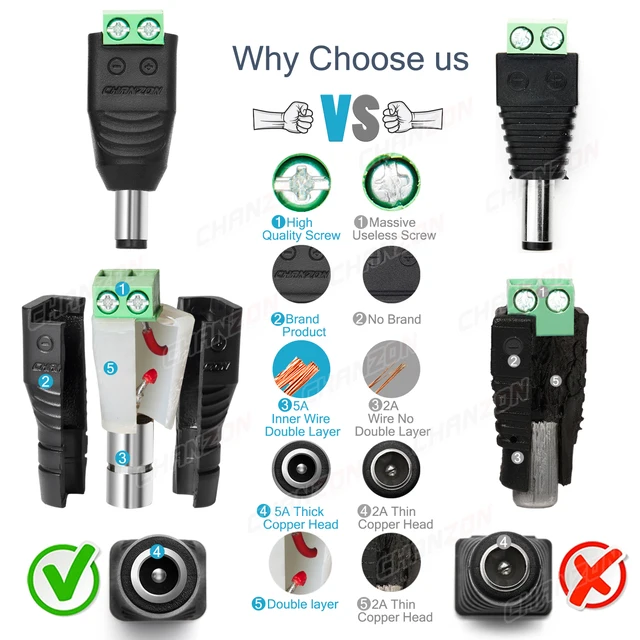 Connettore Di Alimentazione 12 V DC (10 X Femmina) 5,5 Mm - Foto 4