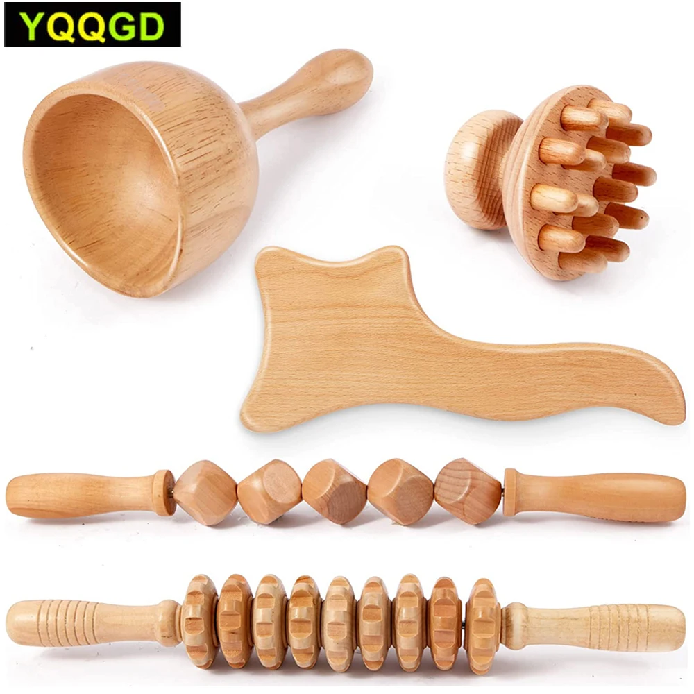 

Wooden Body Maderotherapy Back Massage Roller Wheel Anticellulite Gua Sha Massage Tools Maderotherapy Kit For Reductive Massage