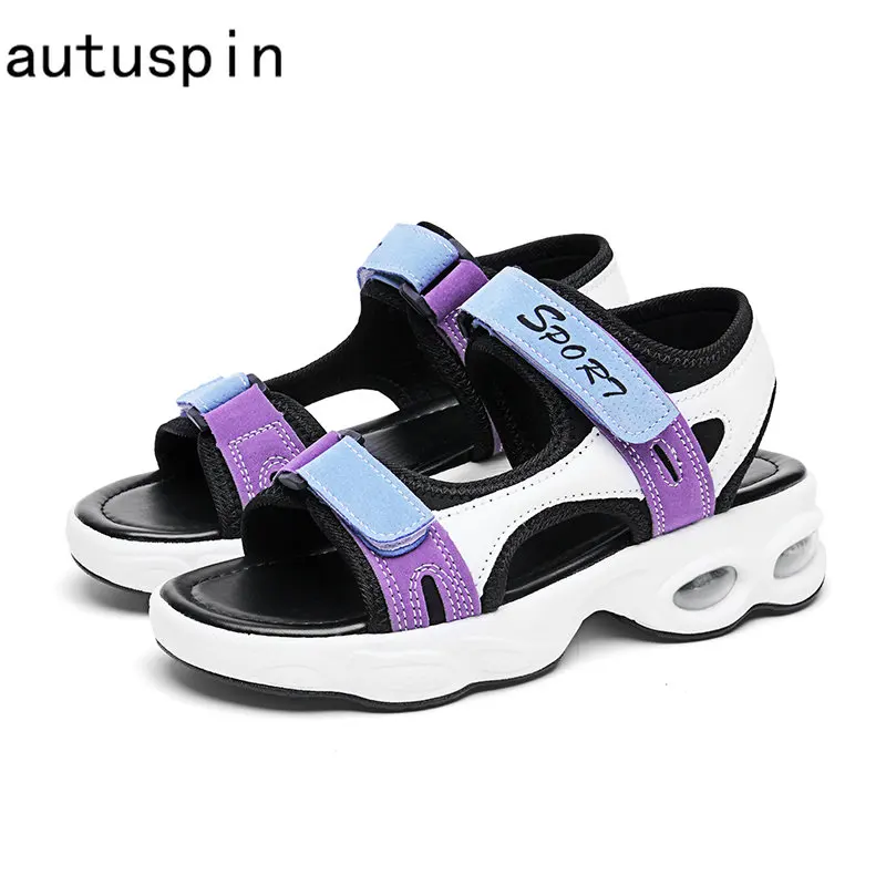 

Autuspin Summer Women's Sandals Fashion Mixed Colors Casual Sports Shoes Ladies Outdoor Working Walking Breathable Sandal Woman