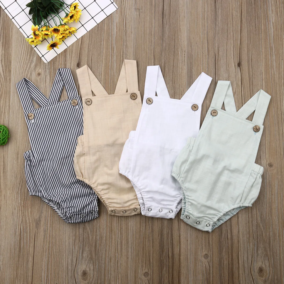 Bodysuit do Bebê Roupas da Menina do Menino Roupas do Bebê Recém-nascidos Crianças Macacão Sunsuit Outfits Soild Verão 0-3y 10 soild crianças roupas do bebê verão