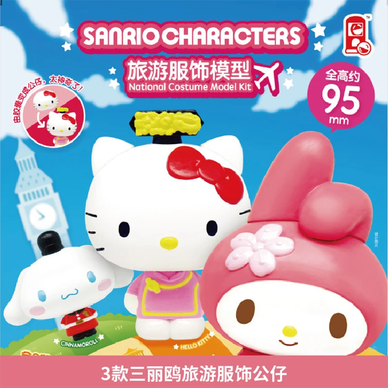 

Sanrio Hello Kitty Cute Capsule Toys Anime Figure National Costume Model Kit Doll Kawaii My Melody Cinnamoroll Gashapon