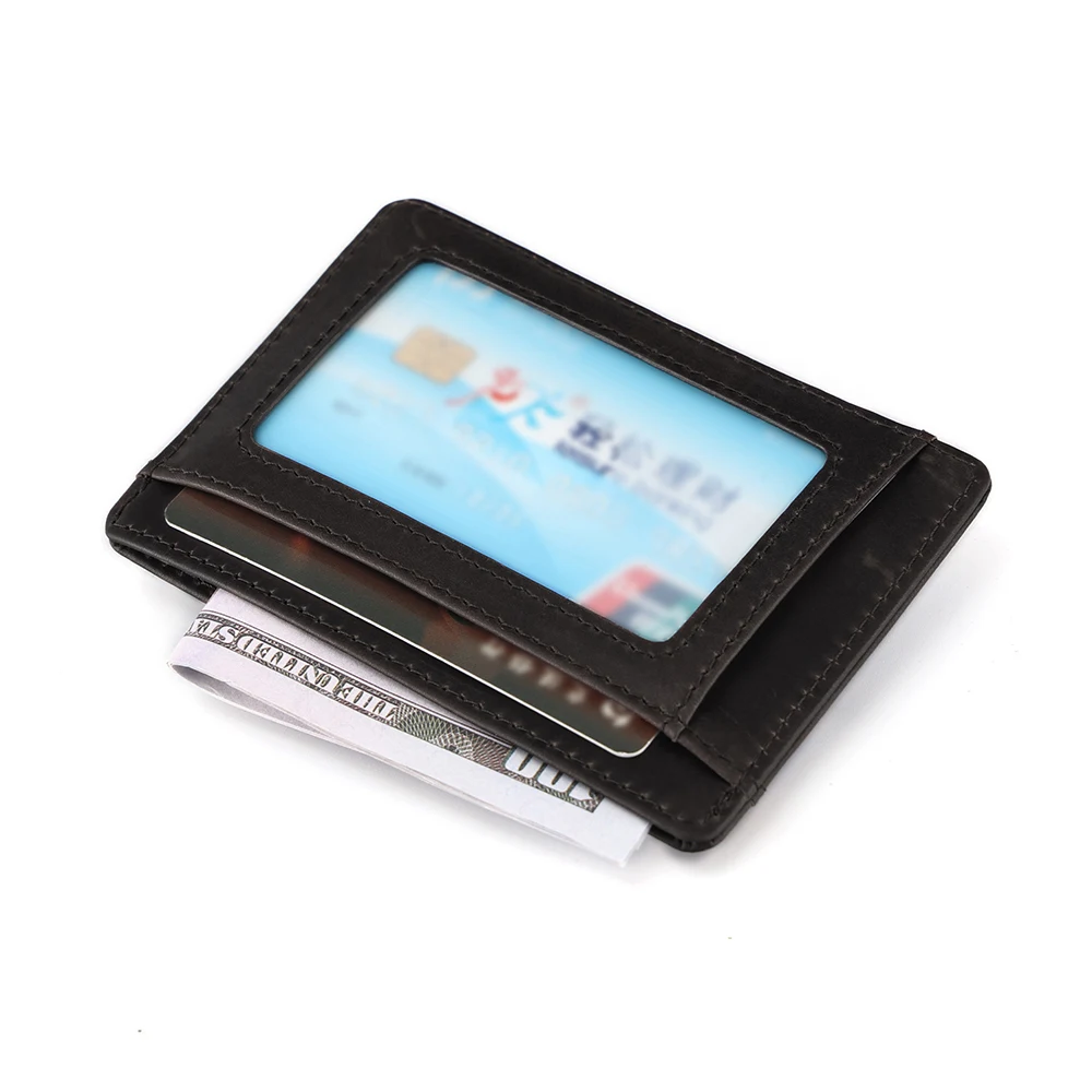 JOYIR Genuine Leather RFID Slim Minimalist Card Holder Blocking Anti-theft Business Card Case Smart Wallet Airtag Holder