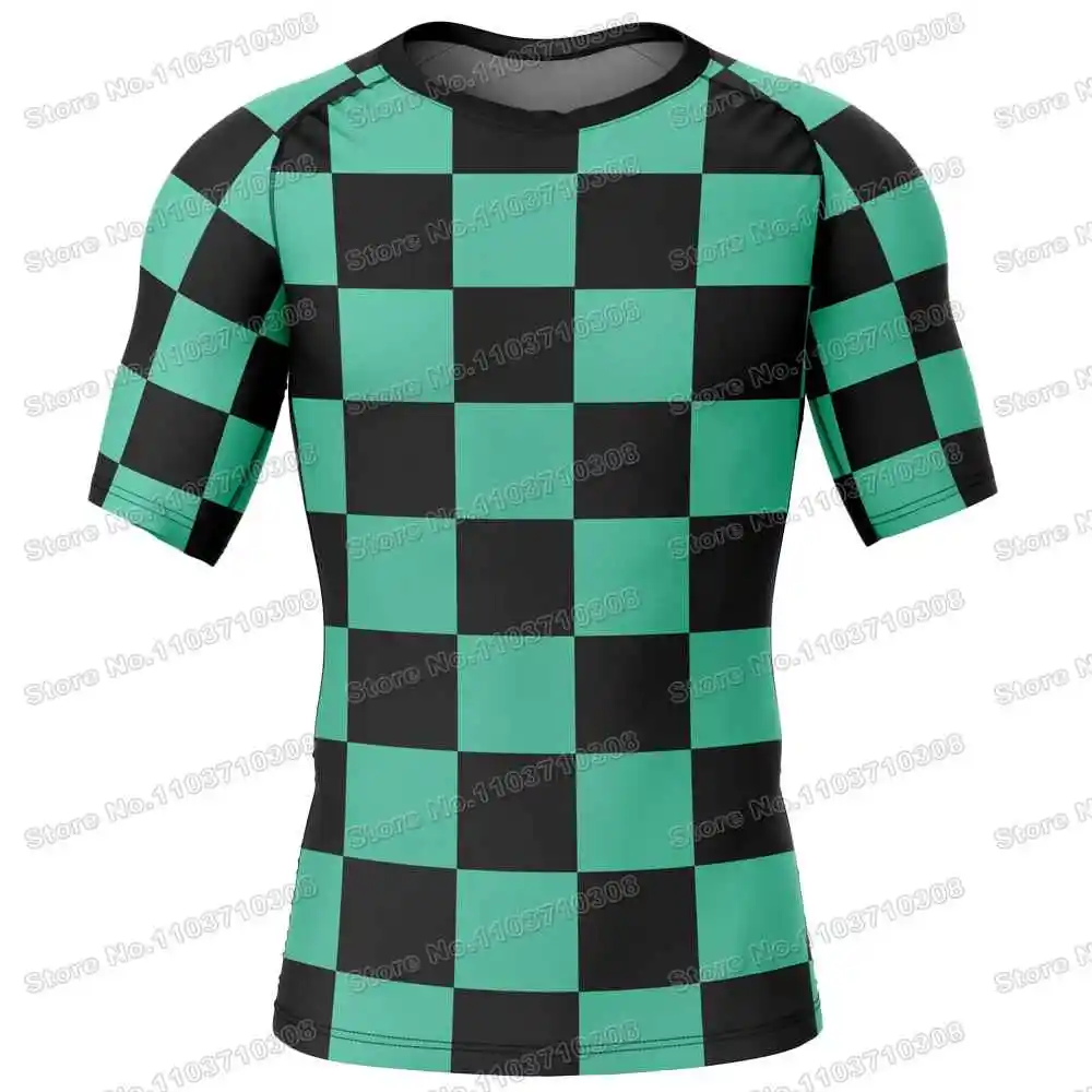 Demon Slayer Rash Guards Surfing Jersey Beach Skating Shirts Summer Swimwear Diving Gym MMA BJJ Men Jiu Jitsu Fitness Tops