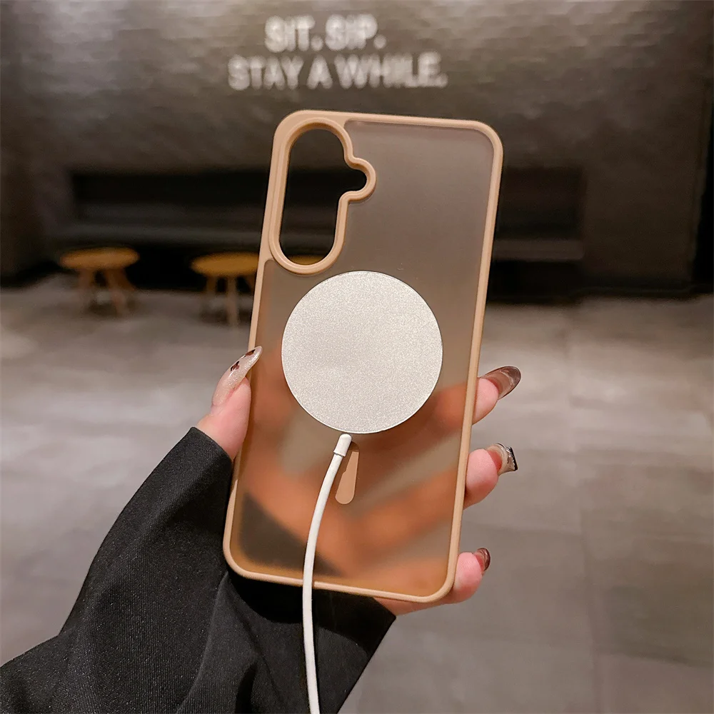Matte Transparent Magnetic Shockproof Silicone Phone Case