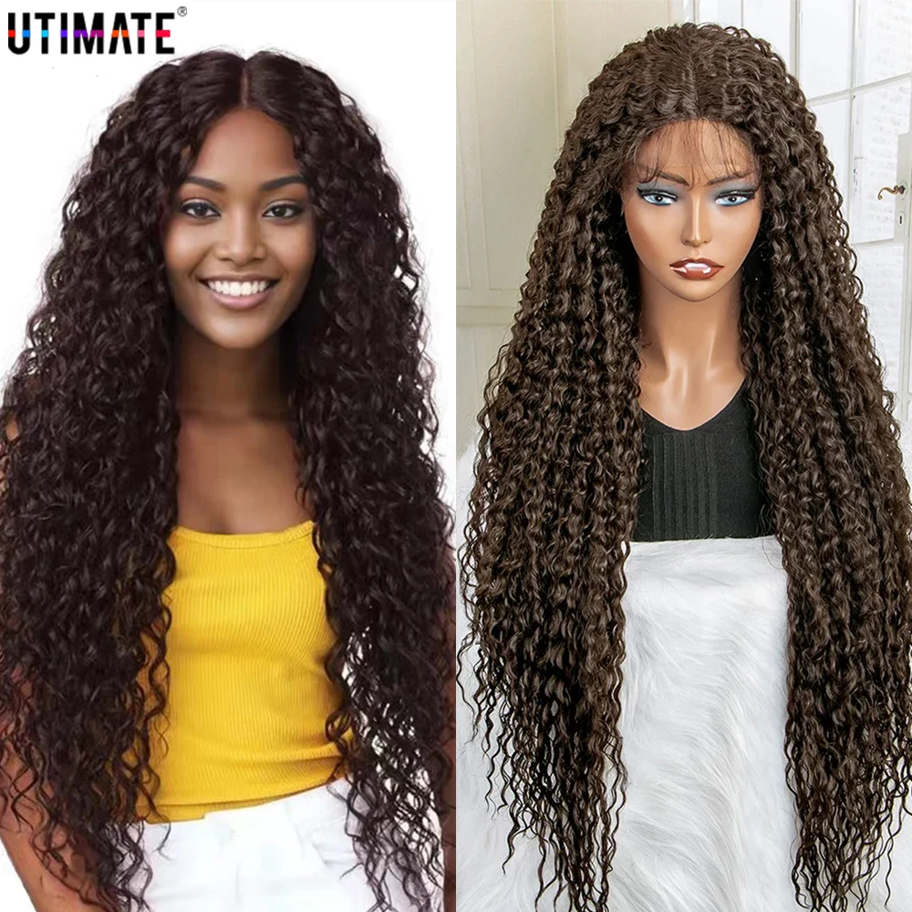 

Kinky Curly Lace Front Synthetic Wigs for Black Women 36 Inches Extra Long Lace Front Wig Afro Synthetic Wig Middle Part