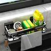 1pc Kitchen Aluminium Sink Drain Rack Shelf Basket Organizer Kitchen Accessories SpongeStorage Faucet Holder Soap Drainer 1