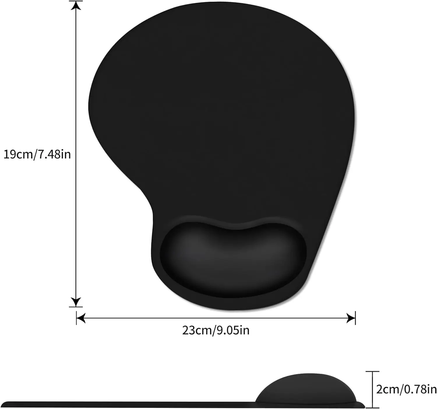 Ergonomic Mouse Pad with Wrist Rest Support, Mousepad with Comfortable Gel Wrist and Non-Slip PU Base for Pain Relief, Computer