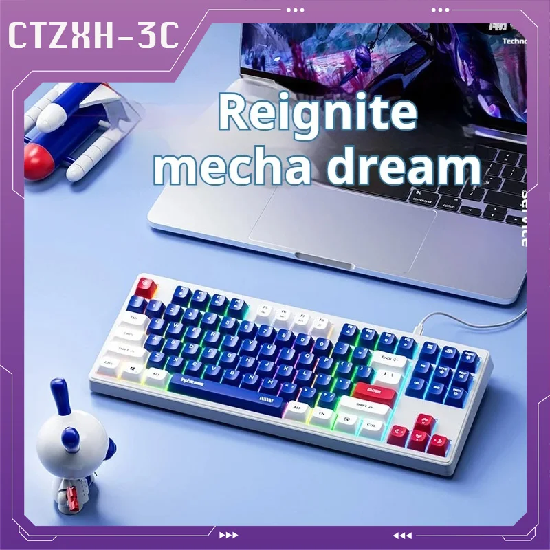 

Клавиатура K902 Проводная игровая, бесшумная клавиатура с 87 клавишами, Rgb, для офиса и дома, аксессуары для периферийных игр, 26 клавиш