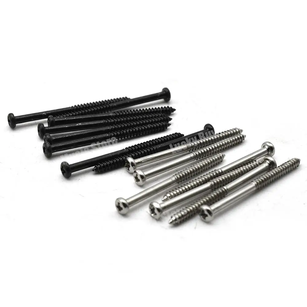 10pcs Electric Guitar Bass Pickup Height Adjusting Screws 2.6MM x 35MM Silver Black guitar tool