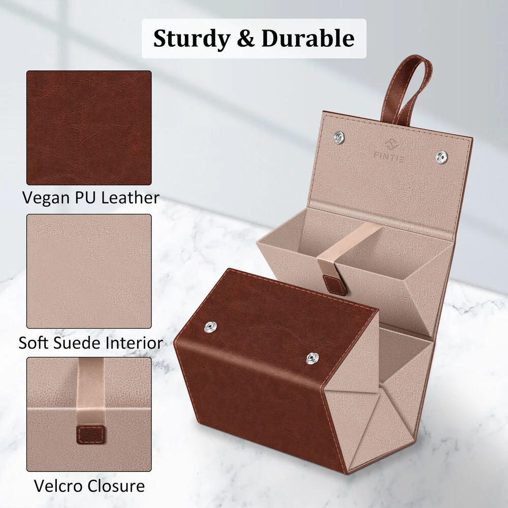 

Portable Glasses Organizer 5 Multi-slot Eyeglasses Storage Display Travel Folding Sunglasses PU Leather Case Home Storage