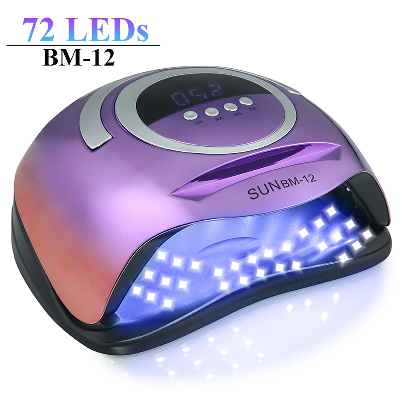 72개 LED 전문 네일 드라이어 램프, 적외선 센서 LED 매니큐어 램프, 모든 UV 젤 네일 폴리쉬 건조 및 네일 드라이링 살롱 도구