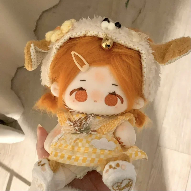 

In Stock 20cm No Attribute Orange Hair Soft Nude Plush Cotton Doll Plush Stuffed Figure Toys Collection Gift