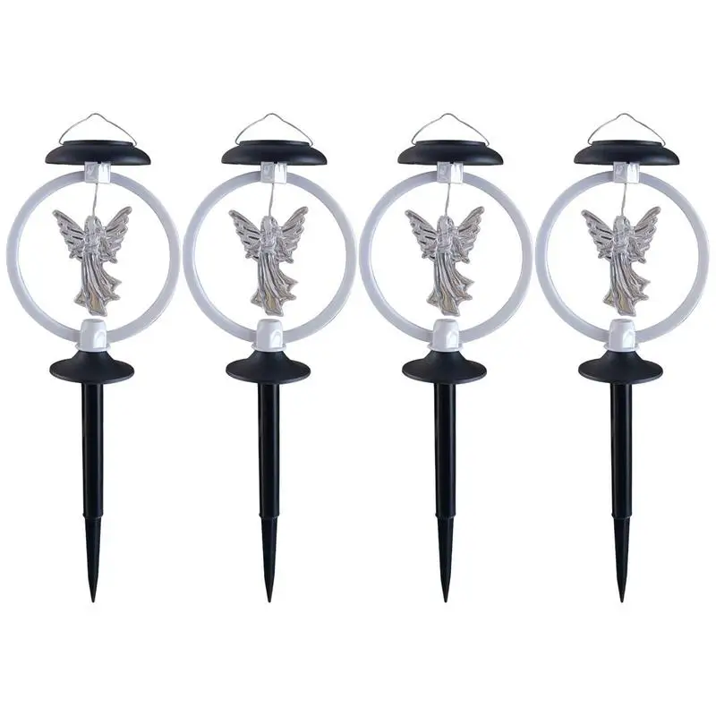 

Solar Pathway Lights Solar Power Outdoor Decoration Garden Stake Angel Statue Outdoor Decoration IP65 Waterproof 4pcs/set With