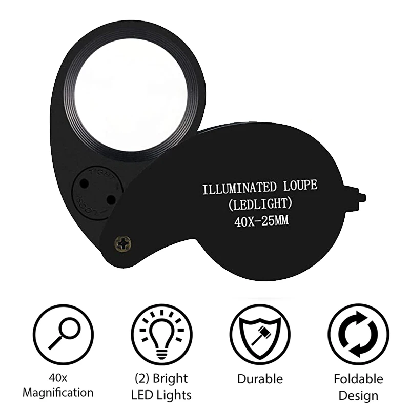 Lente Ingranditore 30X/60X Illuminata - Portatile Per Gioielli, Monete E Francobolli - Foto 4