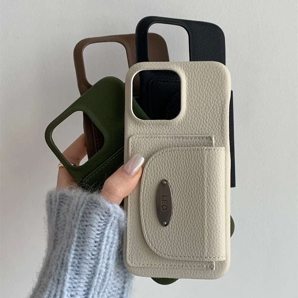 Luxury PU Leather Phone Case with Card Slot Holder and Wallet Back Cover