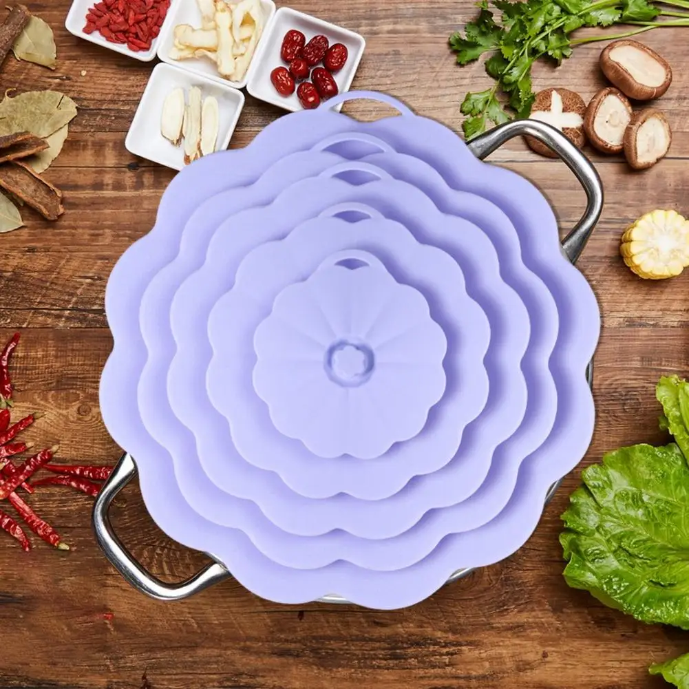 

Термостойкая пищевая крышка 5 шт./набор, многоразовые силиконовые крышки для сохранения свежести чашек, мисок, кастрюль, термостойкая герметизация для микроволновой печи