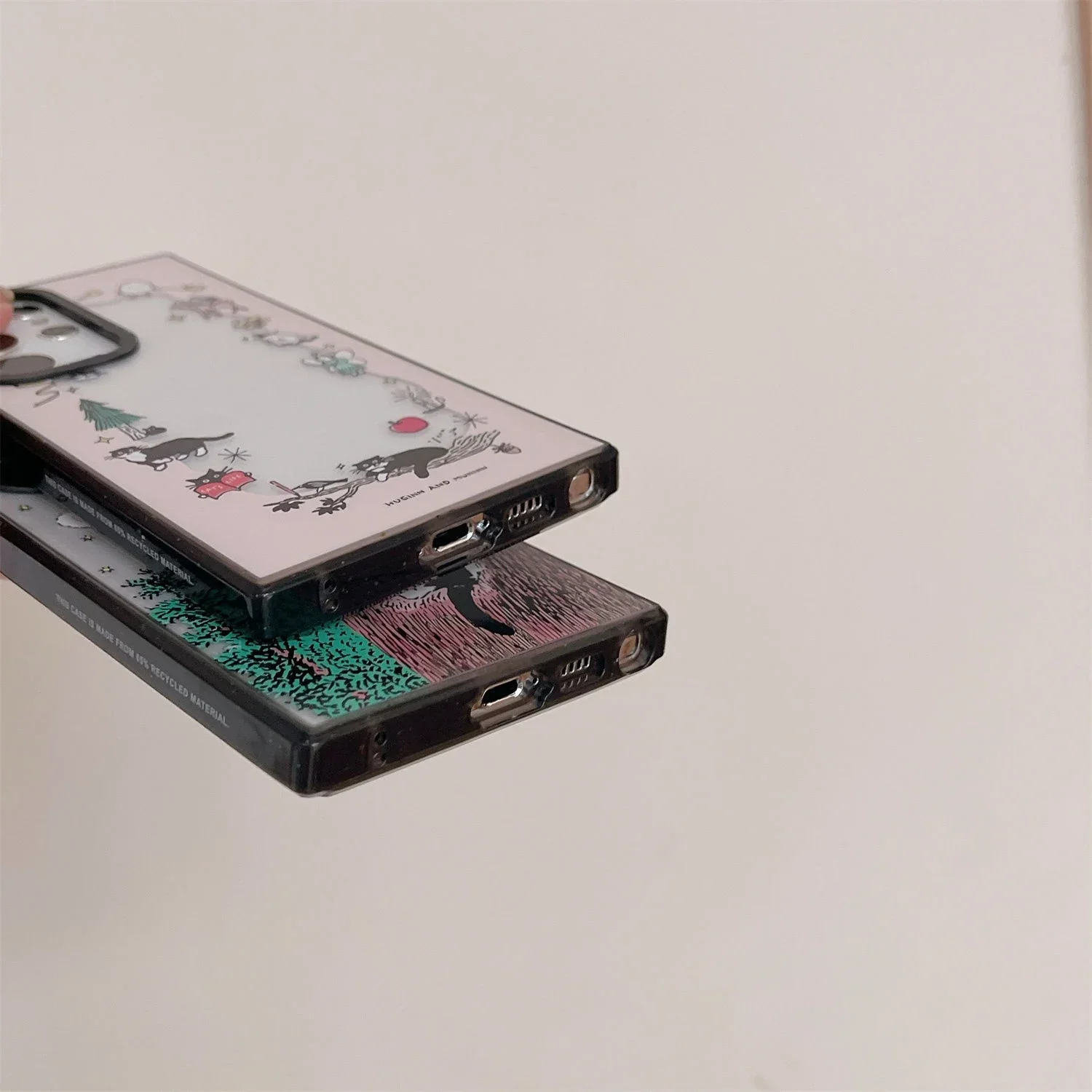 Cute Black Cat Acrylic Black Border Case for Samsung Galaxy S22 S23 S24 Ultra S22+ S23+ S24 Plus Cover Protective Case