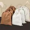 DINYAO Khaki White Flannel Suede Travel Drawstring Pouch Soft Fabric Storage Bag Dust Bags for Luxury Handbags and Shoes 1