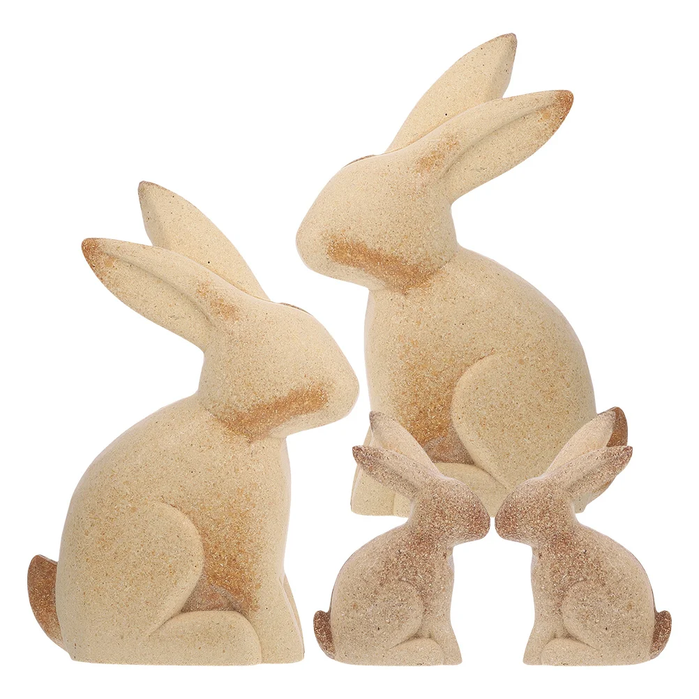 

Wooden Animal Ornaments Graffiti Crafts Miniature Rabbit DIY Supplies Bunny Figure Unfinished for Kids