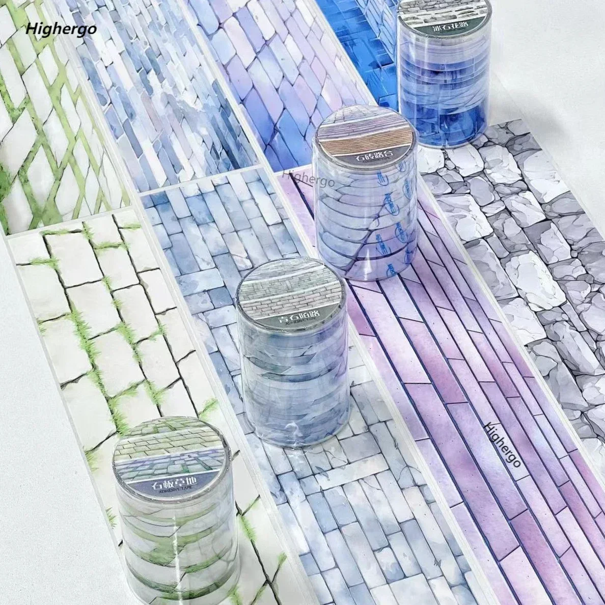 Road PET Tape 2m/Roll PET Decorative Adhesive Build Landscap Tape Washi Scrapbooking Stickers Journal Aesthetic Stationery