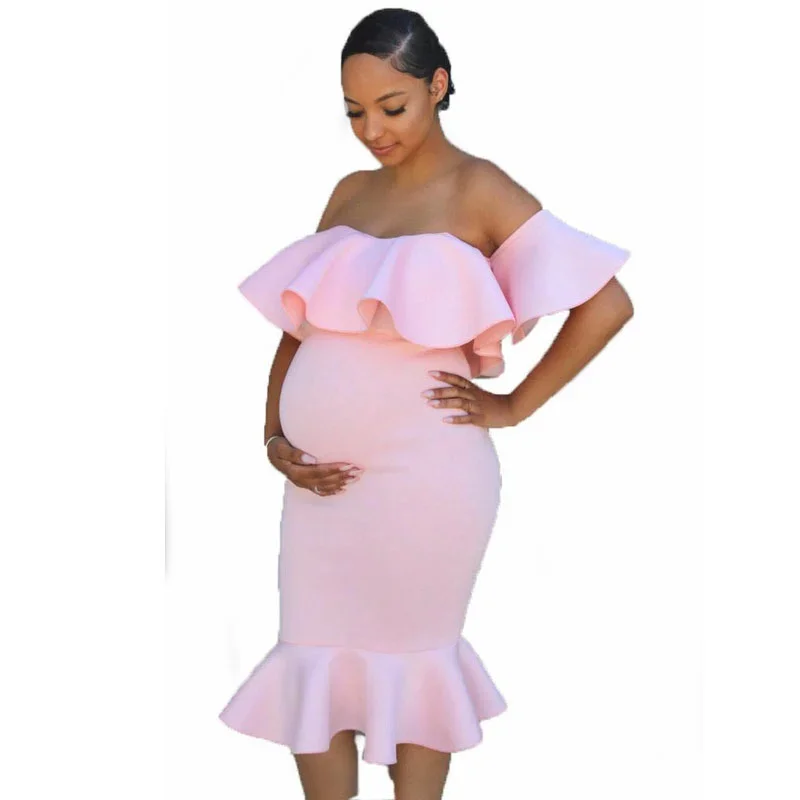 

Flounce Maternity Dresses For Photo Shoot Maternity Photography Props Dresses For Pregnant Women Clothes Maternity Dresses