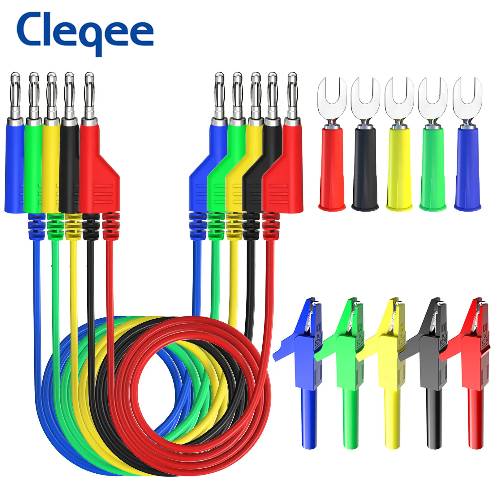 

Cleqee P1036A 15 шт. двойной 4 мм банановый штекер мультиметр тестовые выводы комплект с зажимом крокодил 6 мм вилка 1 м провод 1000 в 15 А