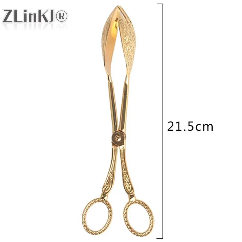 Food Tong Gold-plated Snack Cake Clip Salad Bread Pastry Clamp Baking Tool Fruit Salad Cake Clip Kitchen Utensils Wedding Decor food tongs