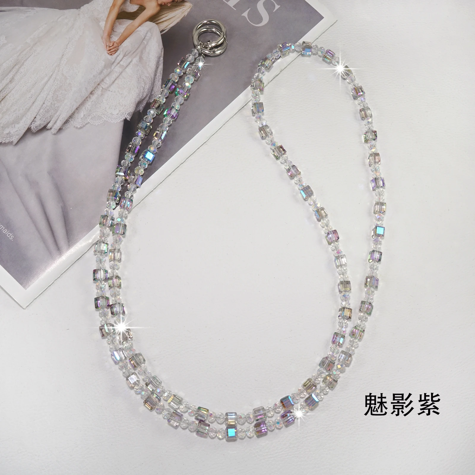 Fashion Crystal Crossbody Phone Lanyard with Leisure Neck Rope Strap
