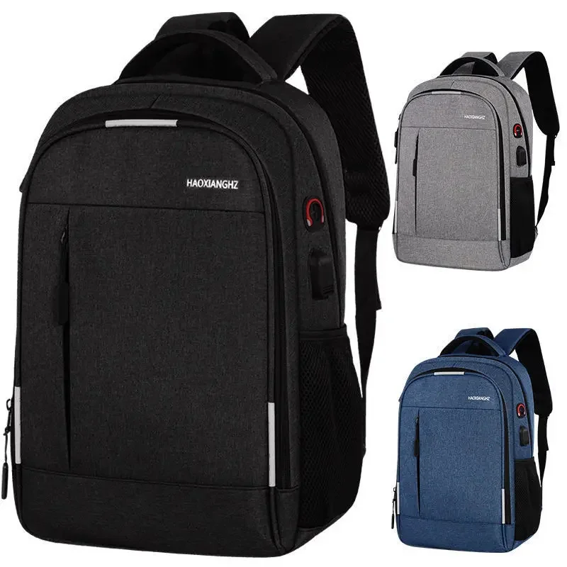 15.6-inch Laptop Usb Charging Large Capacity Simple Business Men's Computer Backpack Leisure Travel Student School Bag image