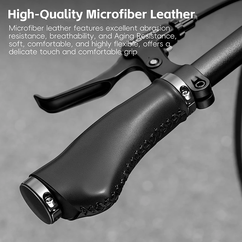 WEST BIKING Ergonomic Hand-Stitched Bike Handlebar Grips for Comfortable Riding