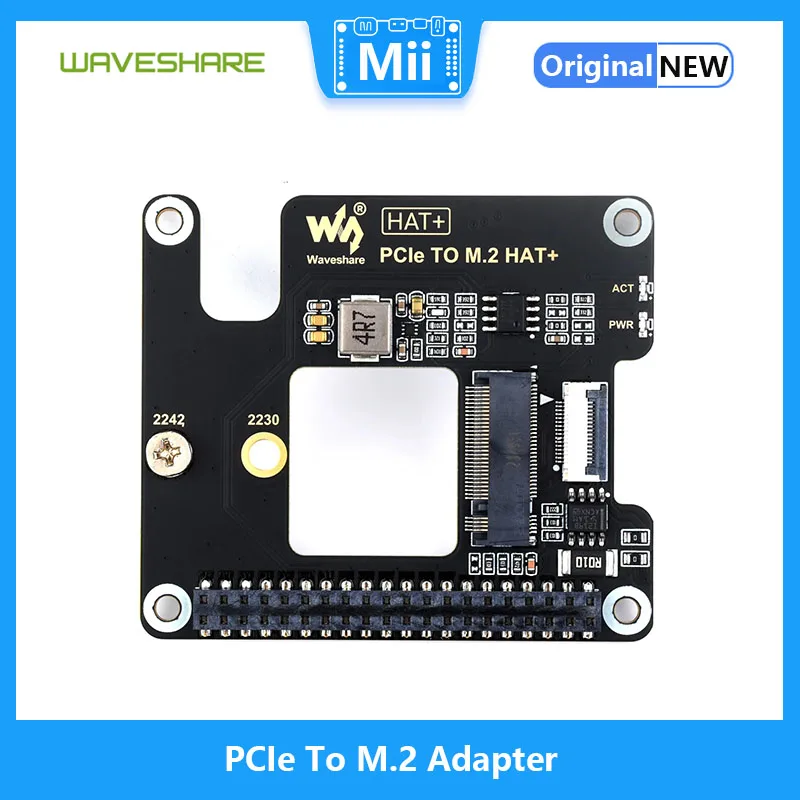 Waveshare PCIe to M.2 ,   5 , NVMe  M.2 ָ Ʈ ̺, HAT + ǥ 
