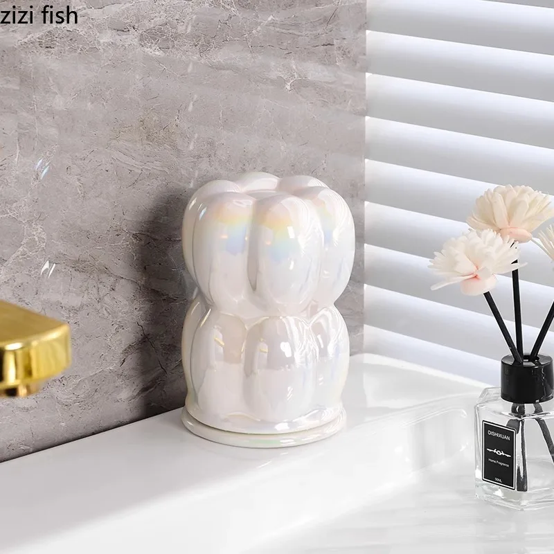 창의적인 세라믹 이쑤시개 상자, 욕실 보관함, 탁상용 치실 상자, 면봉 상자, 가정용 욕실 액세서리