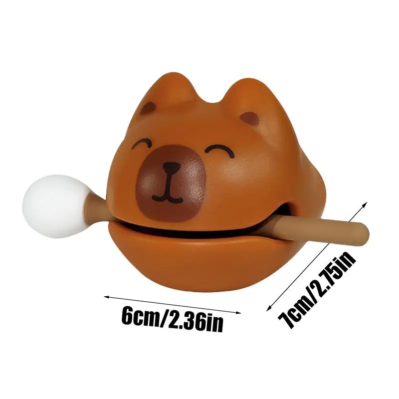 Wooden Fish Drum Cartoon Decompression Toy Soundmaking Percussion Instrument Desktop Decoration