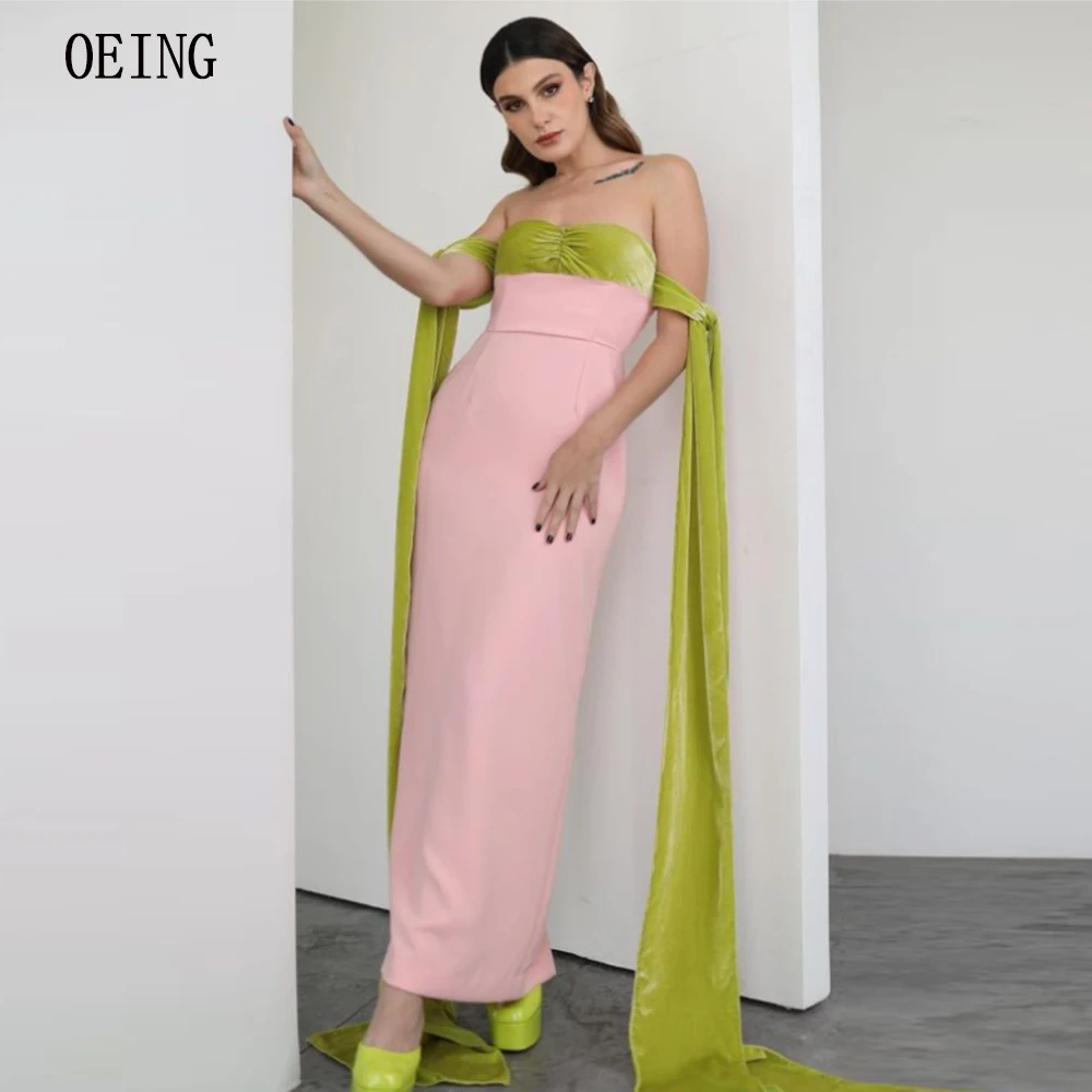 

OEING 2024 New Arrivals Club Night Party Dress Sweetheart Baby Pink Formal Occasion Party Gown Off Shoulder Vestidos Graceful