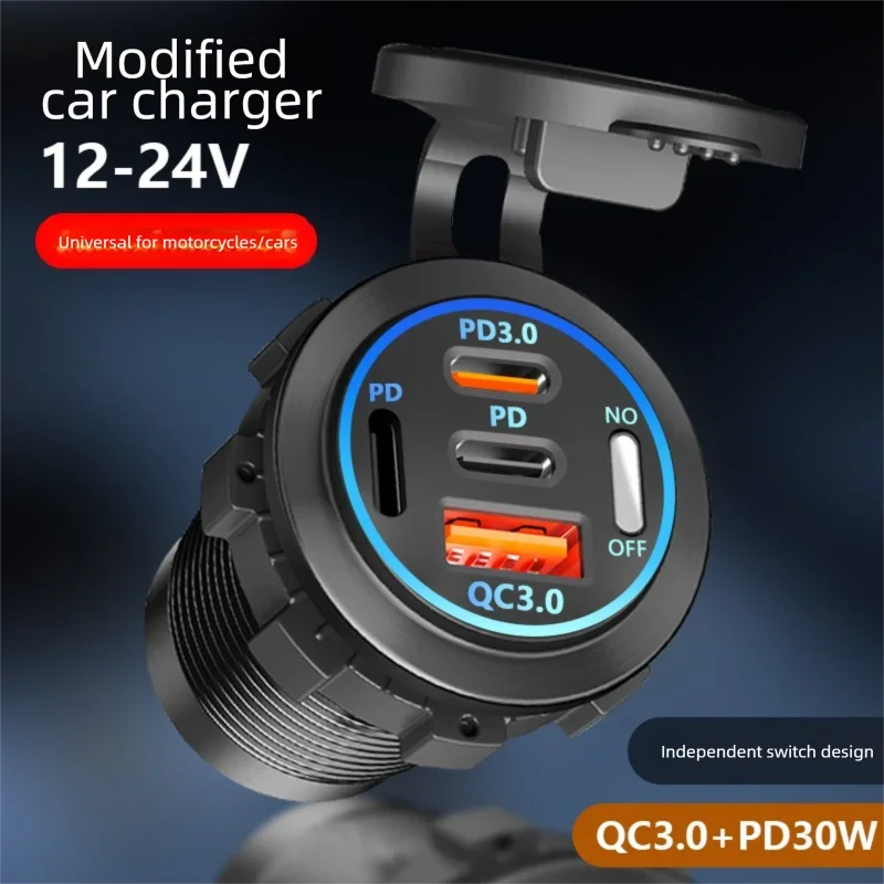 Car Charger with Voltmeter Socket