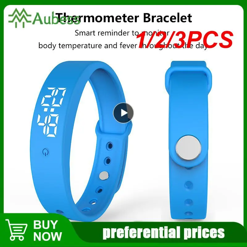 Braccialetto Intelligente Digitale A Led 1/2/3Pcs Con Monitor Della Temperatura Corporea Promemoria Allarme Vibrazione Smart Band Orologio Intelligent