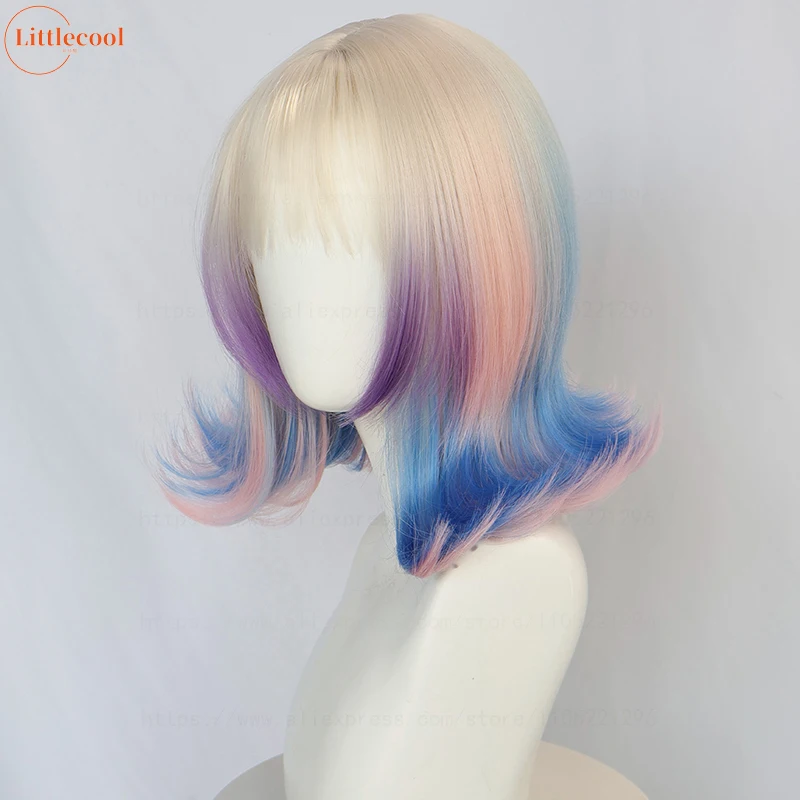 Hochwertige Enid Sinclair Cosplay-Perücke, blond, rosa, blau, lila, lockig, hitzebeständig, Kunsthaar, Anime-Perücken – Detail 9