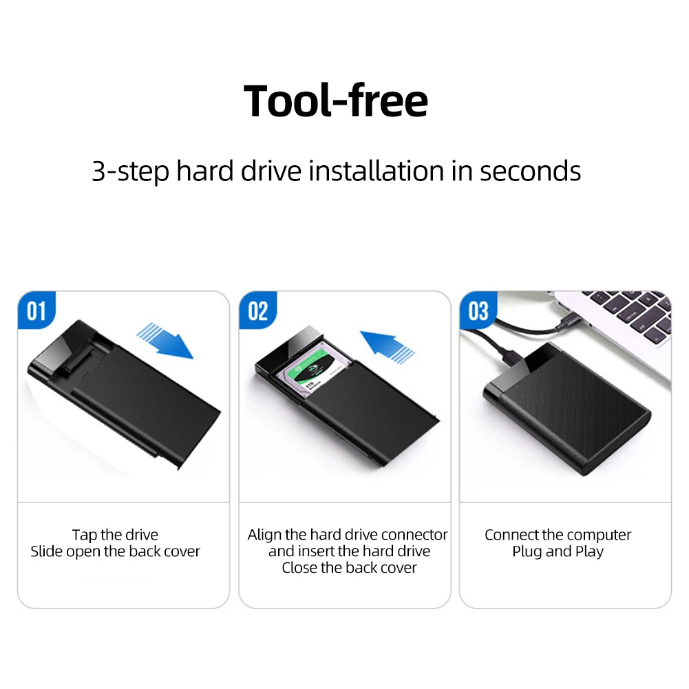 PC  ϵ ̺ Ŭ, USB 3.0-SATA Ʈ, ָ Ʈ Ǵ  ϵ ũ, SSD HDD Ŭ, 2.5 ġ