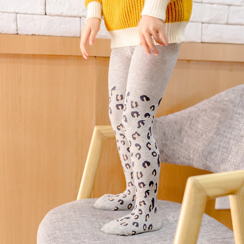 Leopard Print Kids Tights for Girls Spring Children Pantyhose Cotton Girls Stockings Toddler Tights 3-9 Years