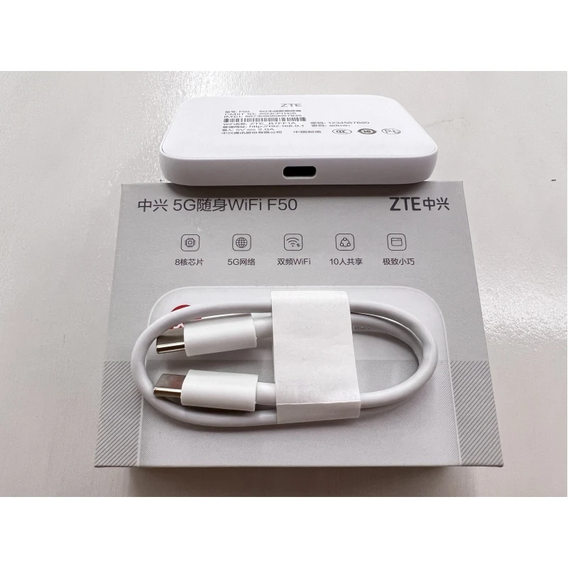 New Original ZTE UFi F50 5G Pocket MiFi 5G Sub-6 SA/NSA N1/5/8/28/41/78 4G Cat15 2.4G/5G Wifi(No battery）wifi router