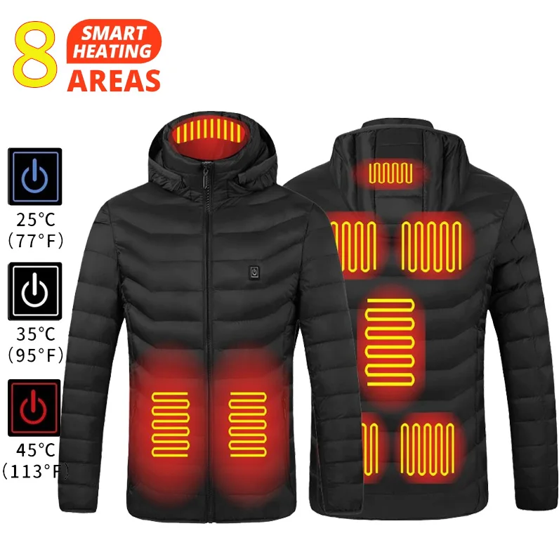 thumbnail image 1 of Chaqueta calefactable de 21 áreas para hombre, chaqueta calefactora impermeable de invierno, chaquetas para mantener el calor, parkas, abrigo, chaleco calefactable táctico, 1 of 5