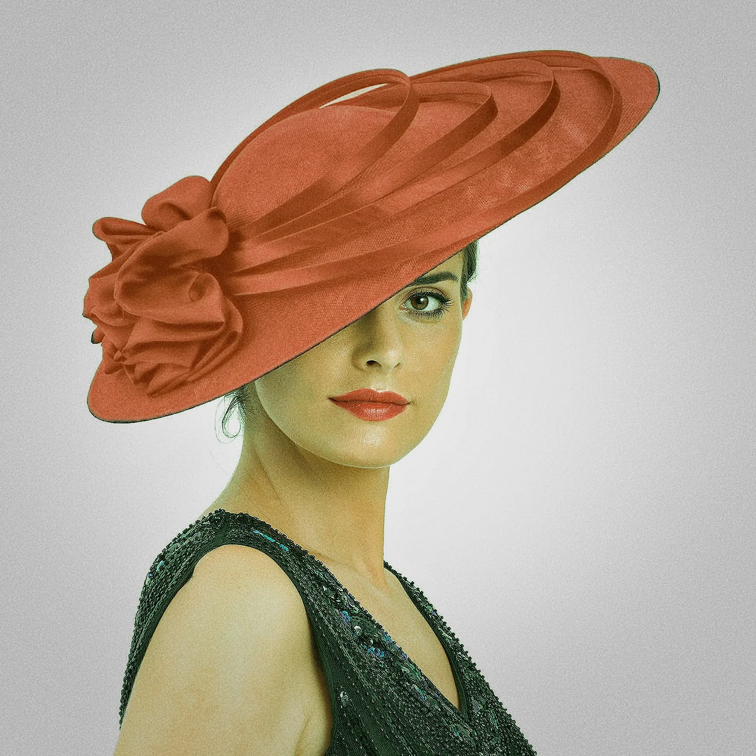 Red Large Flower Fascinator White Sinamay Church Hat Kentucky Derby Hat Wedding Luxury Headband Cocktail Tea Party for Women fashion hat