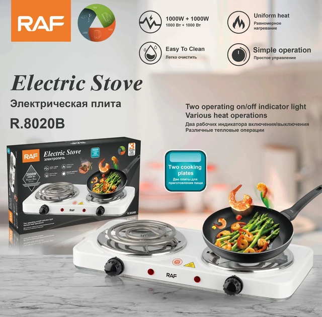 2000W Double Electric Burner Portable Dual Counter Stove